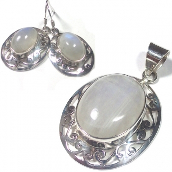 Genuine gemstone sterling silver jewelry sets